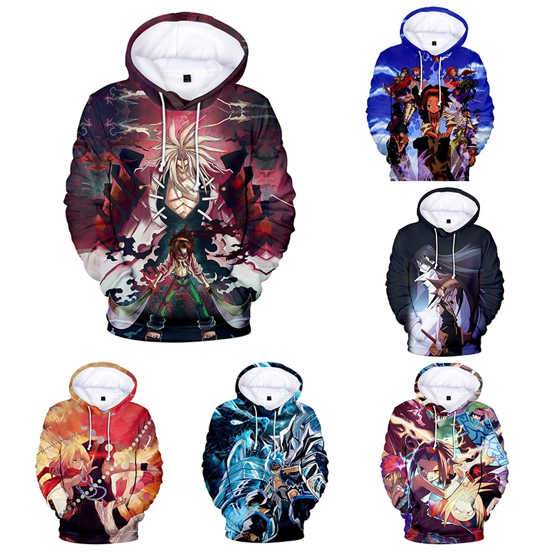 

New Anime Shaman King Hoodie Casual Sweatshirt Teenager Hooded Harajuku 3D Pattern Streetwear Pullover Clothes For Adult Kids