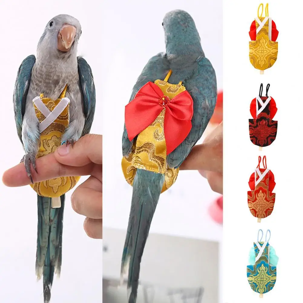 

Dress-up Skin Friendly Soft Bird Parrot Diapers with Bow for Holiday