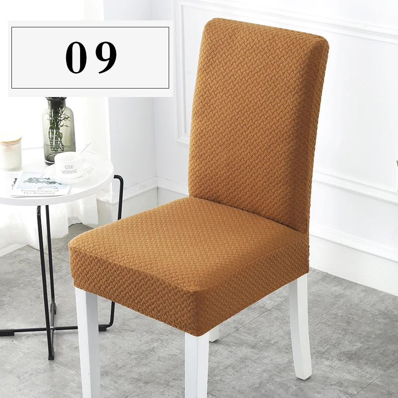 

1/4Pcs Jacquard Plain Dinning Chair Cover Spandex Elastic Chair Slipcover Case for Dining Room Kitchen Wedding Banquet Hotel