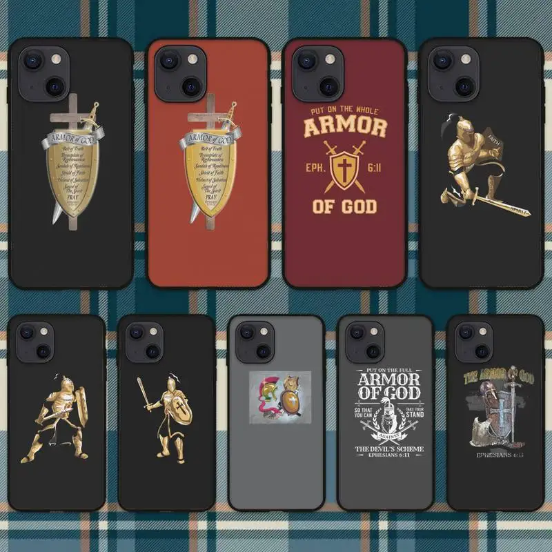 

Zororong Armor Of God Rugged Cross Phone Case For iPhone 11 12 Mini 13 Pro XS Max X 8 7 6s Plus 5 SE XR Shell