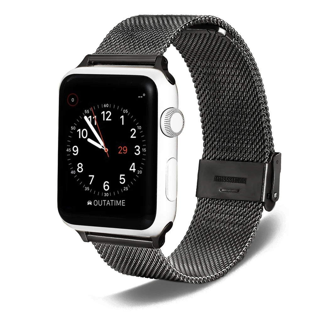 Ремешок из нержавеющей стали для Apple Watch band 38/40 42/44 Milanes металлический ремешок iwatch