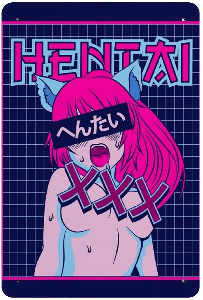 

Sexy Hentai Anime Girl Waifu Tin Sign Vintage Metal Pub Club Cafe bar Home Wall Art Decoration Poster Retro 30x20cm
