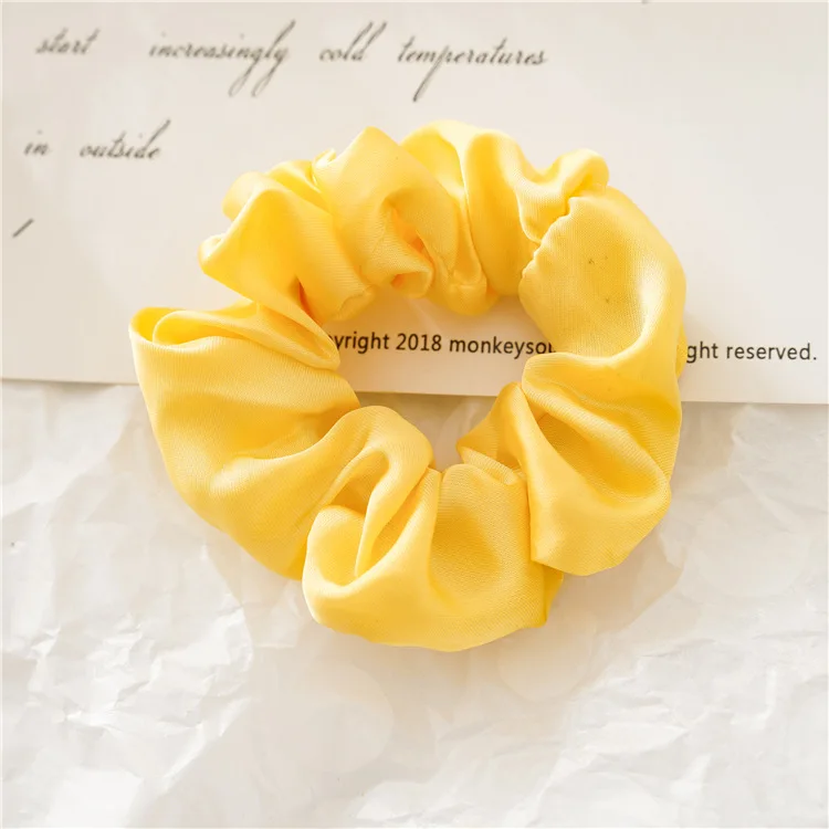 

Three state new Satin small intestine circle women's versatile candy color solid cloth hair binding