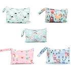 15*22,5 см Водонепроницаемый многоразовые водонепроницаемая сумка для кормящих мам Размер менструальная пусковая площадка ткань пеленки подгузник путешествия Wetbag беременности и родам сумка из узорчатой ткани