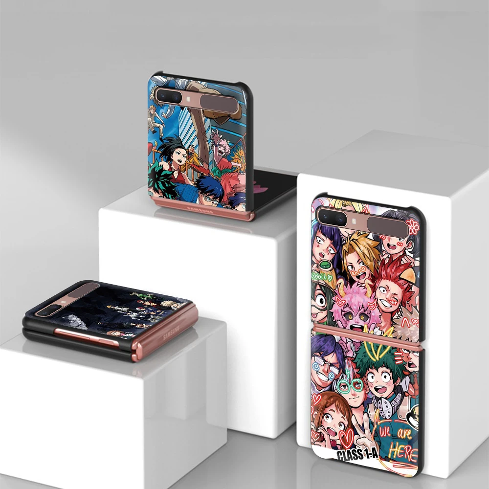 

Anime My Hero Academia Black Hard Capa for Samsung Galaxy Z Flip 3 5G Mobile Phone Case ZFlip 6.7" PC Segmented Protect Cover