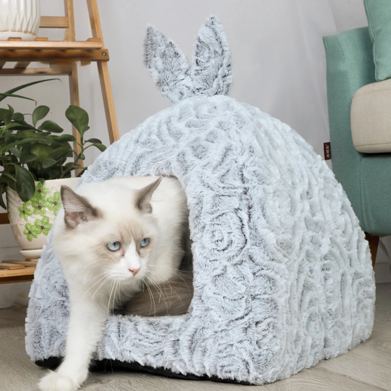 MESNUG зимняя теплая кровать для палатки кошек с заячьими ушками дышащая мягкая