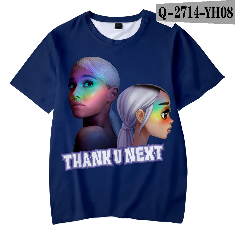 Футболка с 3D принтом «Thank you next Ariana Grande», милая Повседневная модная летняя футболка с круглым вырезом и короткими рукавами для детей - Цвет: 3D