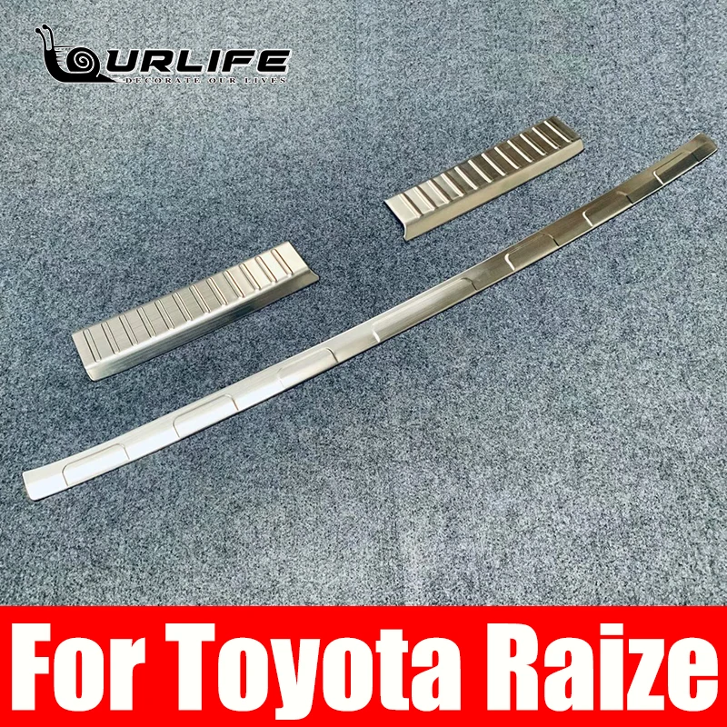 

Для Toyota Райзе A200A/210A задняя защитная накладка на багажник протектор пластина из углеродного волокна литья гарнир задняя крышка корпуса из нержавеющей стали защита аксессуары
