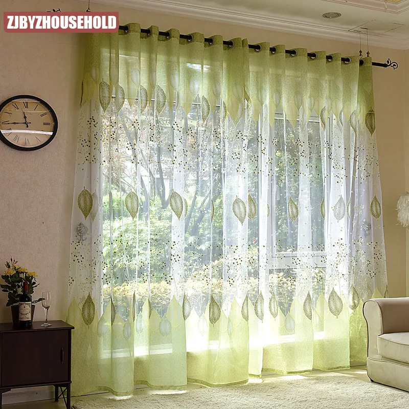 

Modern Idyllic Printed Flowers Semi-shaded Tulles for Living Dining Room Bedroom.