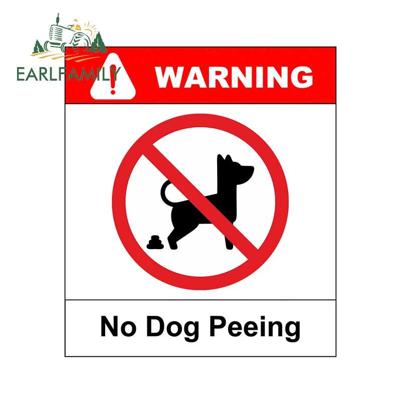 EARLFAMILY 13см x 11,4см для собаки Запрещено мочиться Предупреждающий знак Смешная наклейка на автомобиль Аниме Аксессуары Декор на холодильнике окнах
