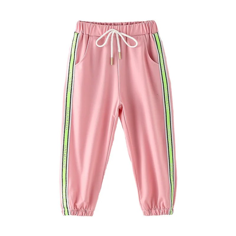 

2021 summer new cuhk han edition casual pants girl child brim ice silk nine minutes of pants tide children thin trousers