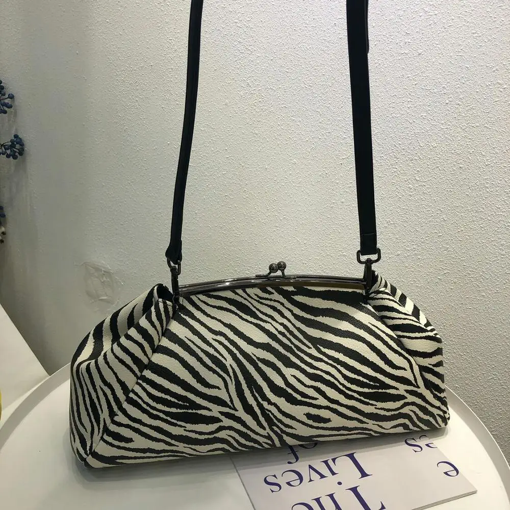 Кожаные клатчи в полоску под зебру известный бренд дизайнерская женская сумка