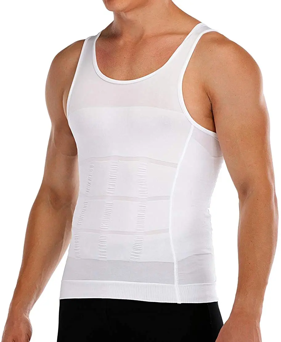 

Mens Slimming Body Shaper Vest to Hide Man Shapewear Compression Shirt Abs Slim Undershirt