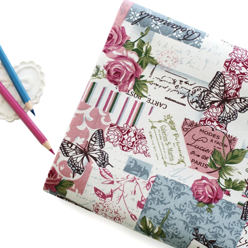 

Ткань из хлопка и льна Buulqo, с принтом цветов и бабочек, по метрам, ретро, винтажная, для шитья, хлопчатобумажная ткань 100*155 см