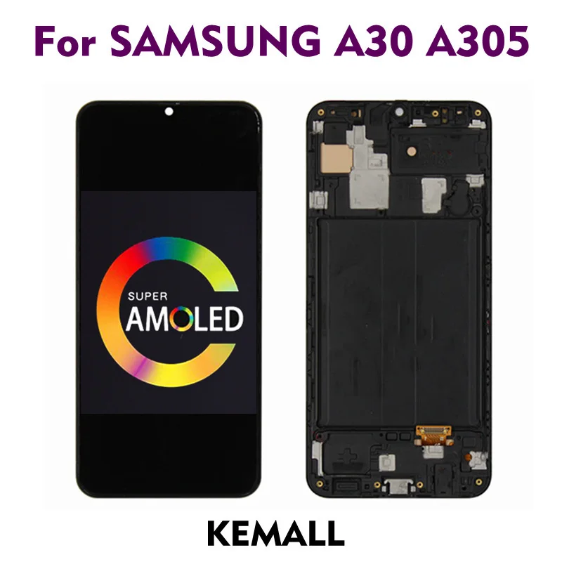 

Super Amoled For Samsung GALAXY A30 LCD Display with Touch Screen Digitizer Assembly A305/DS A305FN A305G A305GN A305YN LCD