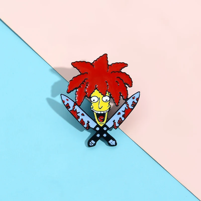 Заколки с красной шерстью ювелирные изделия броши ножом-убийцей значки модные