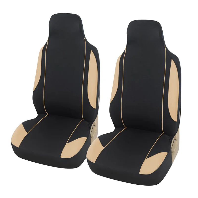 Beige seat cover Новое Премиум автомобильное кресло из полиэстера крышка Совместимость, подушка безопасности с различными цветами дополнительные чехлы для сидений для большинства моделей автомобильных сидений - Название цвета: Beige seat cover