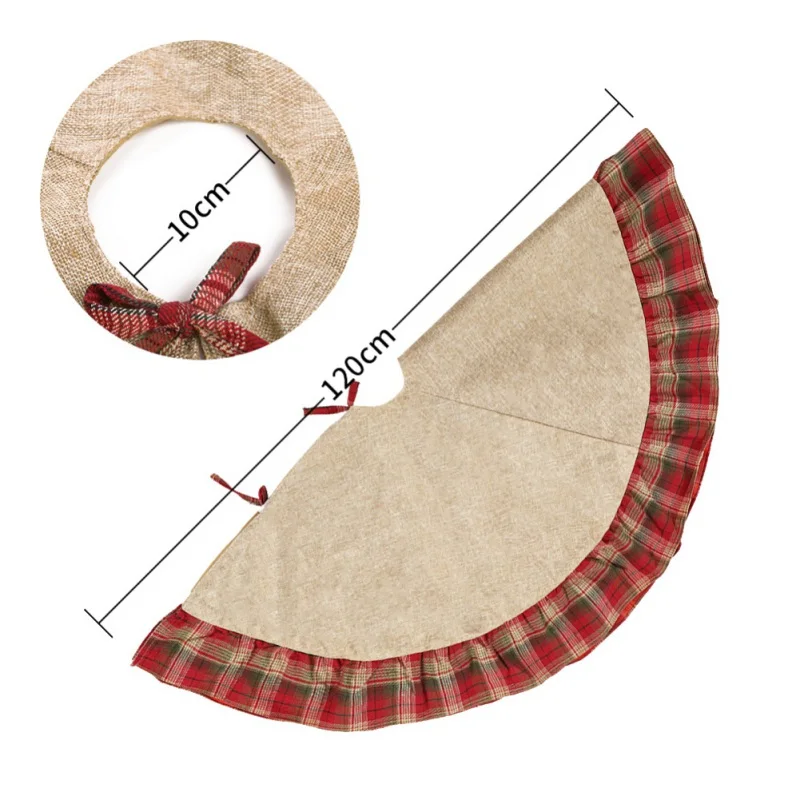 48 дюймов Большой размер Рождественская елка юбка решетки дизайн фартук