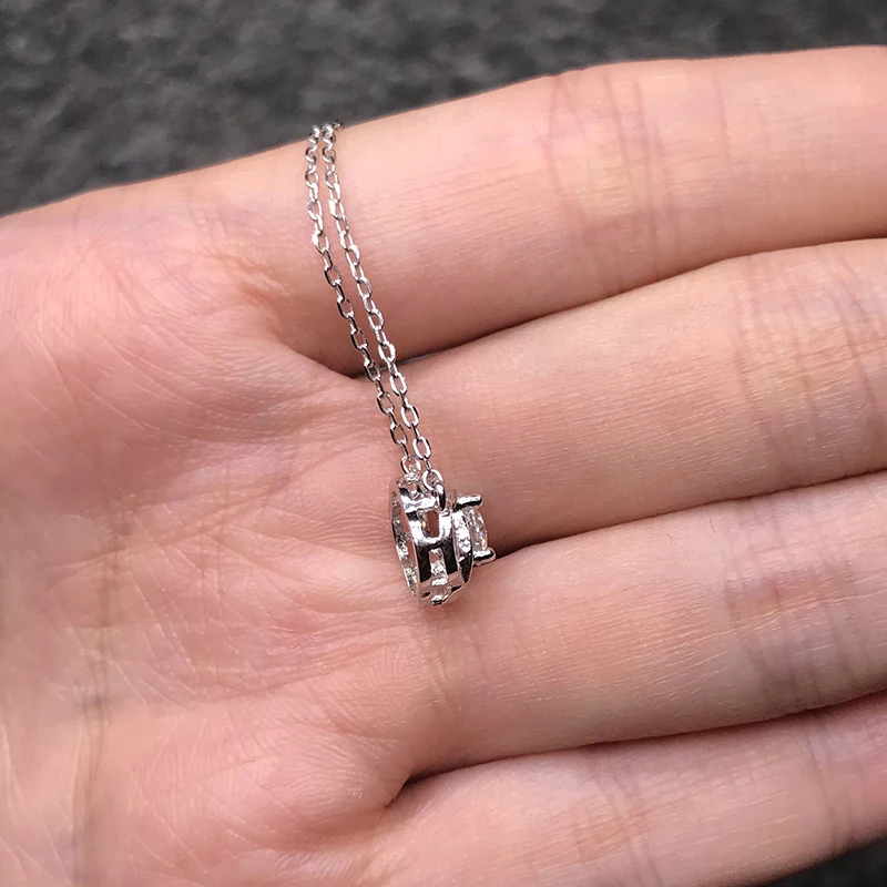 BOEYCJR 925 Silver 0.5ct F color Moissanite VVS Engagement Elegant Wedding Pendant Necklace for Women Anniversary Gift | Украшения и