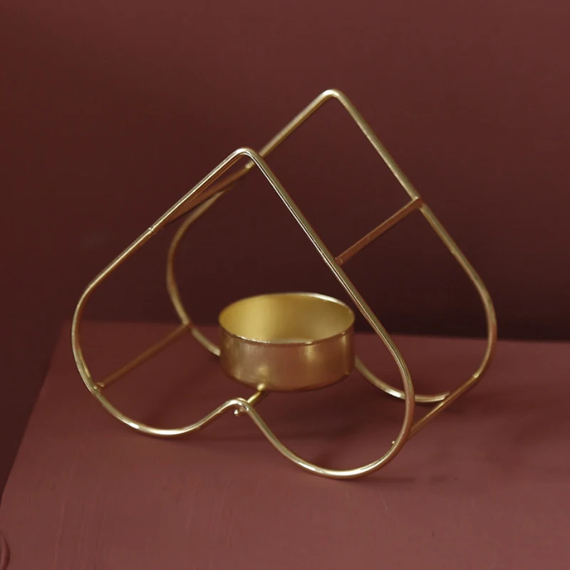 Подсвечник в скандинавском стиле с металлическим покрытием украшение для дома