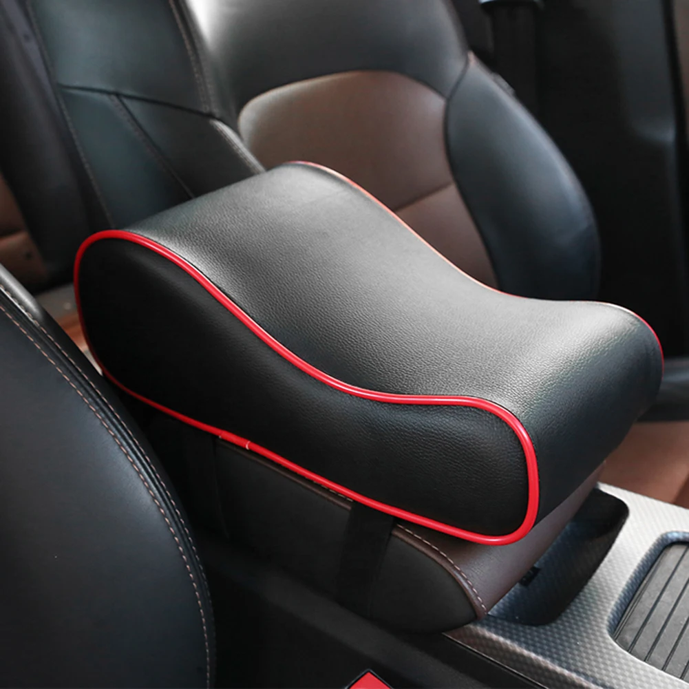 

VODOOL Car Center Console Armrest Cushion Memory Foam PU Leather with Storage Pouch Easily Installation Personal Car Elements