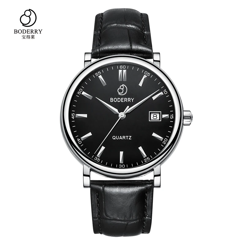 Black Silver Роскошные Брендовые Часы для мужчин, швейцарские кварцевые мужские часы, модные деловые часы из нержавеющей стали, золотые мужские часы, мужские часы - Цвет: Black Silver
