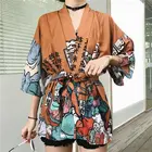 Кимоно в японском стиле, женская рубашка с длинным рукавом, традиционная одежда для девочек юката