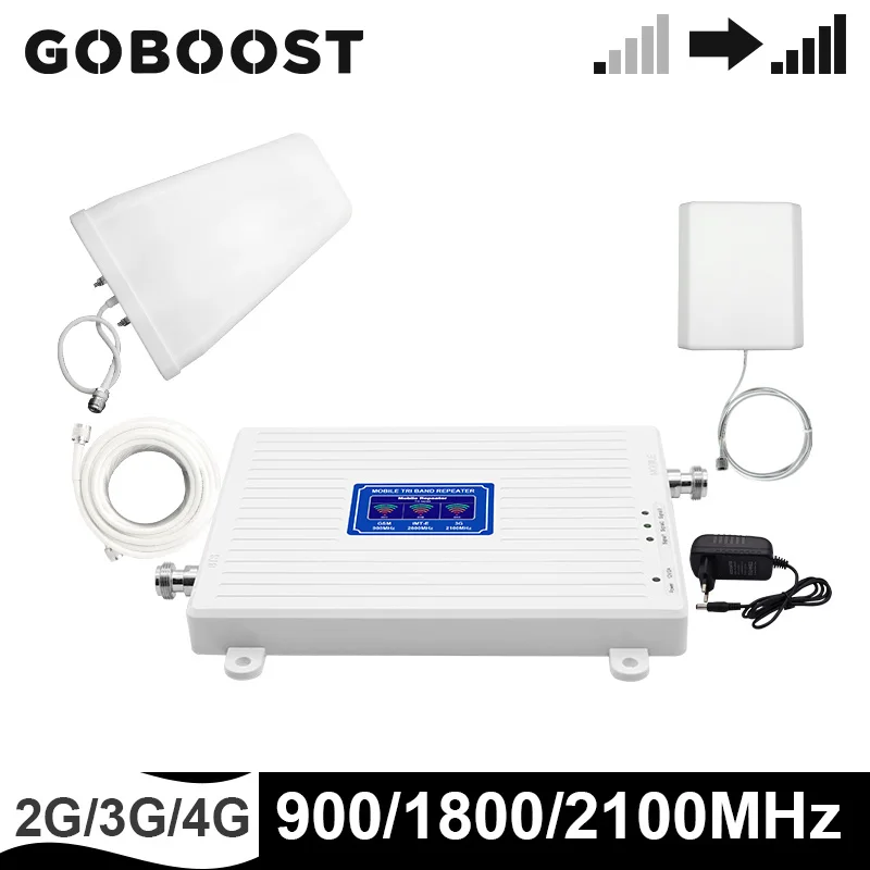 Трехдиапазонный ретранслятор GOBOOST усилитель сигнала сотового телефона 2g 3g 4g 900 1800