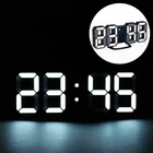 Украшение для дома, гостиной, большие 3D светодиодсветодиодный цифровые настенные часы, дата, время, электронный дисплей, Настольный будильник, настенный домашний декор