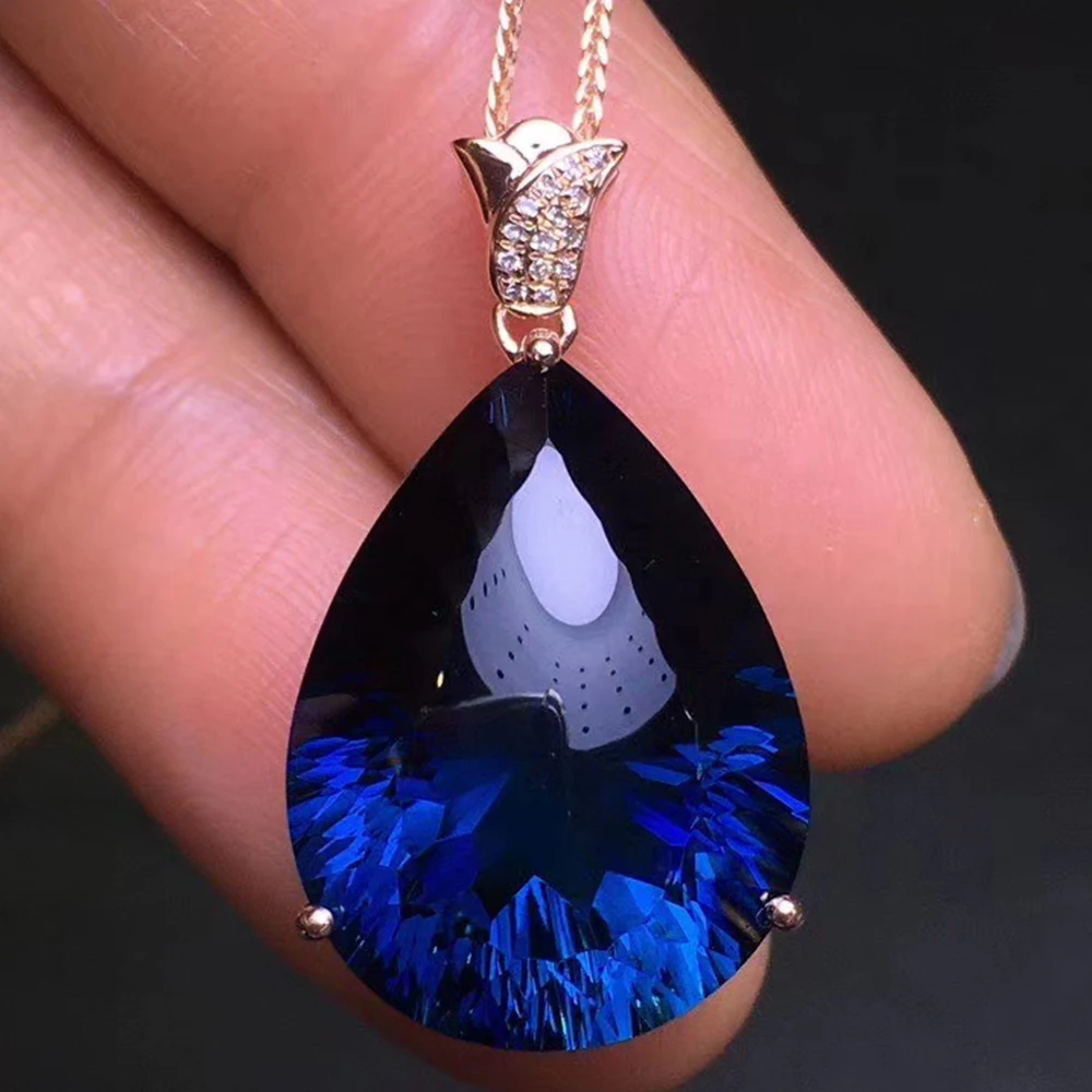 Натуральный Лондонский Голубой Larimar 18k золото матч натуральный Южно-Африканский