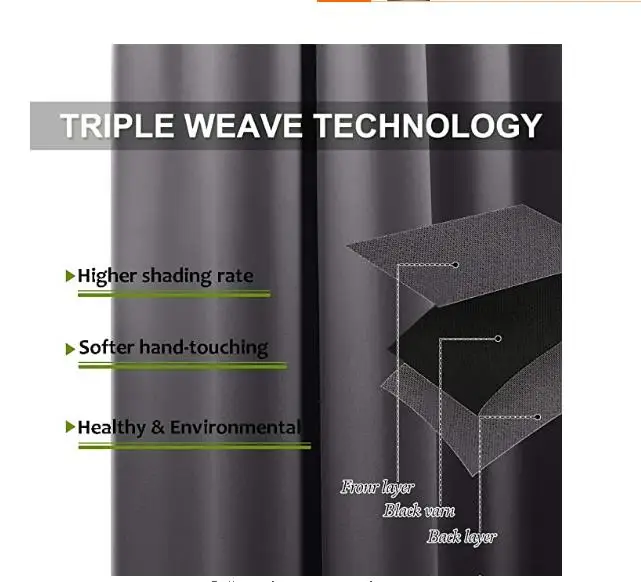 

FieldCricket Modern Blackout Black Curtains For Living Room Window For Bedroom Fabrics Ready Made Finished Drapes Blinds Tend