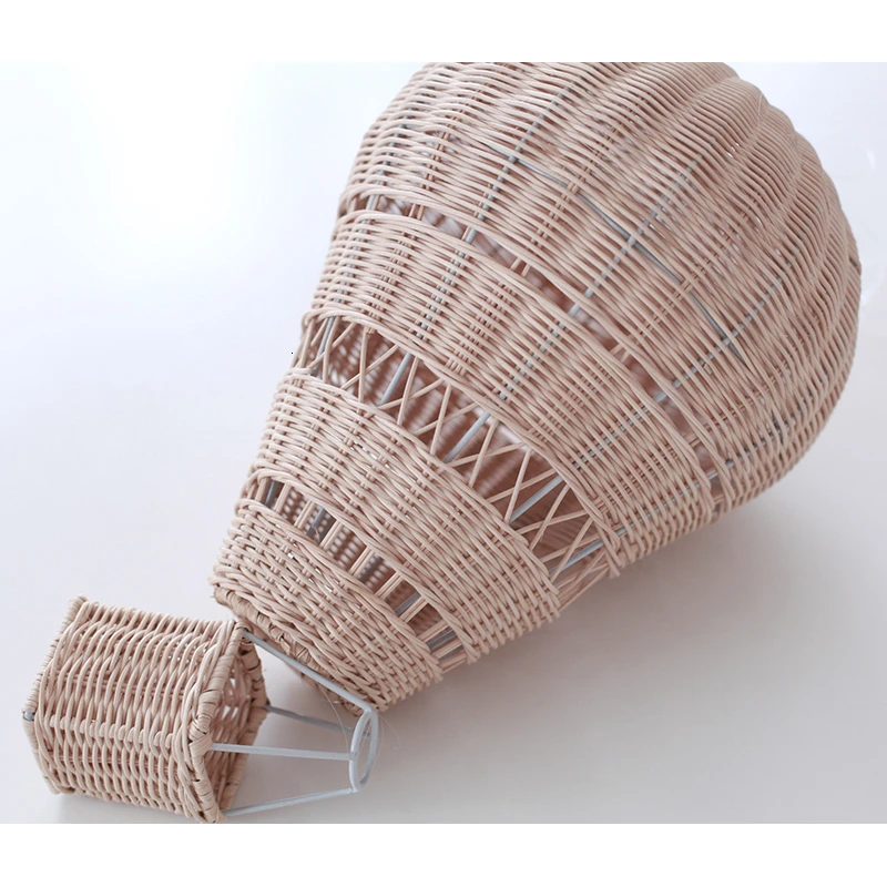 

Nordic Style Handmade Kids Children Room Decoration Kindergarten Nursery Rattan Weave Hot Air Balloon Craft Wall Hanging Decor
