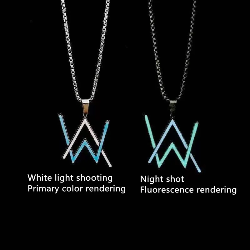 Ожерелье с подвеской для женщин Alan Walker модные светящиеся украшения