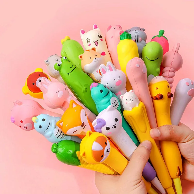 

Kawaii, милая мягкая гелевая ручка, декомпрессионная искусственная школьная принадлежность, милая фотография, медленно восстанавливающая фор...