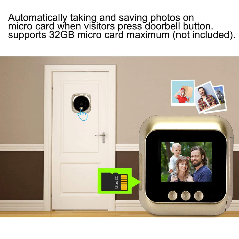 2 4 ''экран электронный цифровой дверной глазок видео камера беспроводной