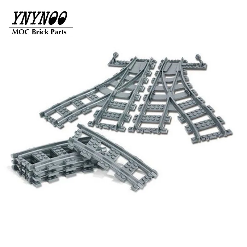 

For 10254 City RC Trains Flexible Tracks Forked Straight Curved Rails Switch Building Block Bricks High-Tech Creator Kids Toys