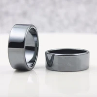 fashion jewelry grade aaa quality smooth 4mm 6mm10mm width hematite rings made by natural stone 1 piecebag