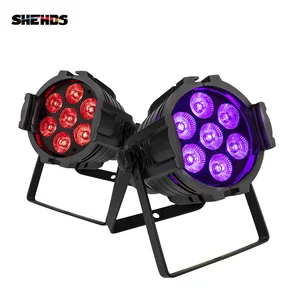 Светодиодный прожектор RGBWA + UV 6-в-1 из алюминиевого сплава DMX512, сценический светильник для диджея, диско-вечерние, профессиональсветильник освесветильник для диджея, 4 шт., 7x18 Вт