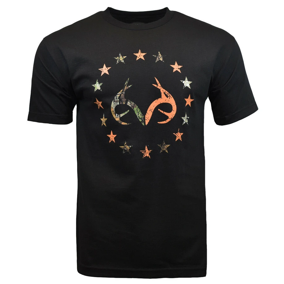 Realtree Мужская футболка S M L XL XXL Buckhorn логотип американский для охоты на оленя Новые