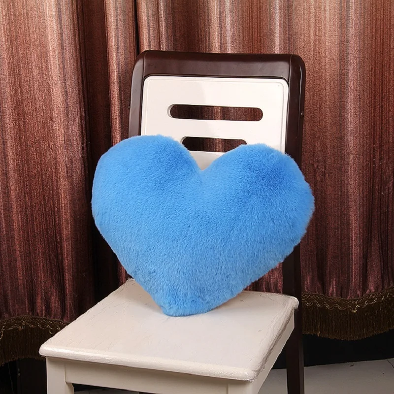 

Plush Heart Shape Furry Cushion Cover Throw Pillow Case Home Living Room Bed Room Sofa Decor Faux Fur Cushion Covers