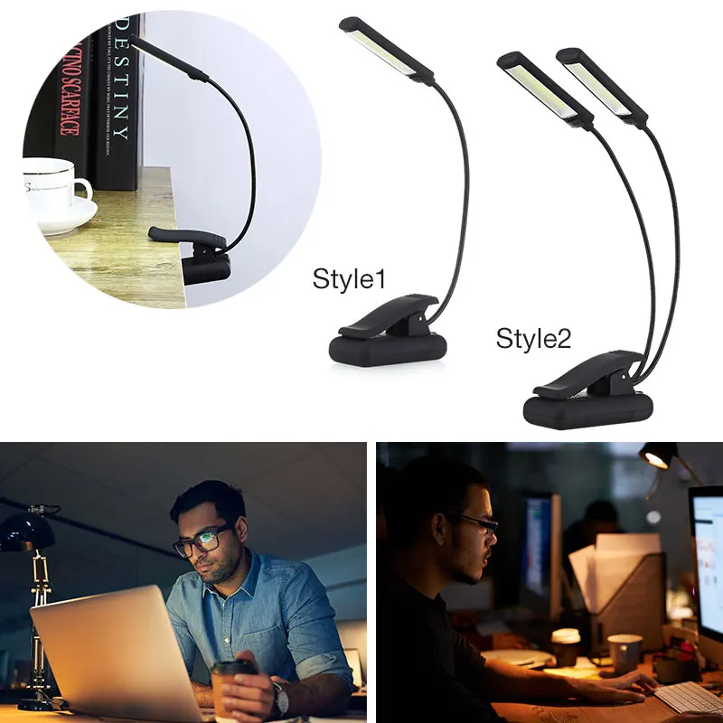 Светодиодный фонарик с зажимом для книг 3 режима музыкальный стенд лампа чтения