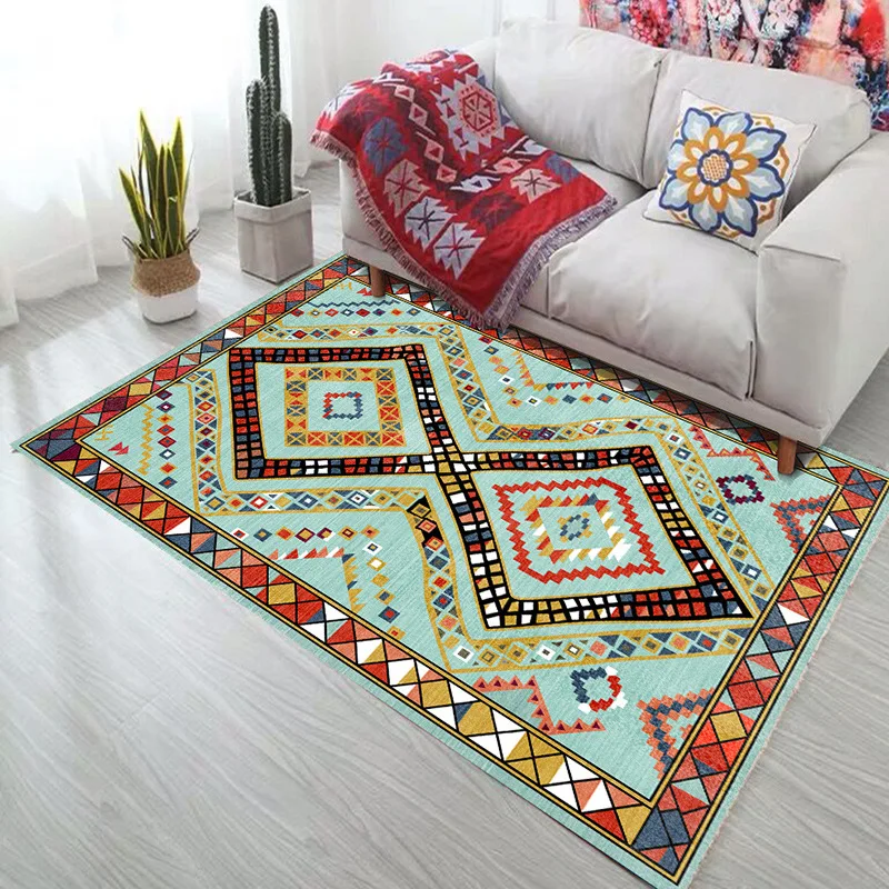 

Nordic Cotton And Linen Knit Rug Ethnic Style Carpet Tassel Small Rug Bedroom Kitchen Rugs Mat Boho Washable Home Decoration