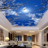 custom wallpaper 3d mural atmosphere beautiful cherry blossom blue sky white pigeon ceiling zenith living room bedroom %d0%be%d0%b1%d0%be%d0%b8