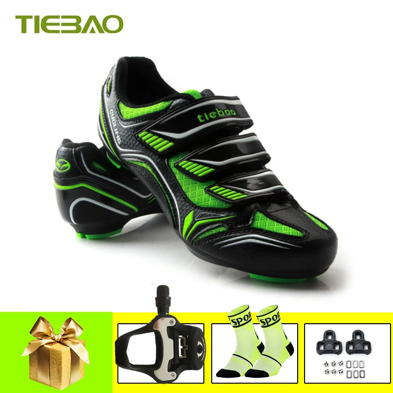

Tiebao Sapatilha Ciclismo Road Bike Shoes Men SPD-SL Pedals Self-locking Breathable Bicycle Riding Shoes Athletic Bike Sneakers
