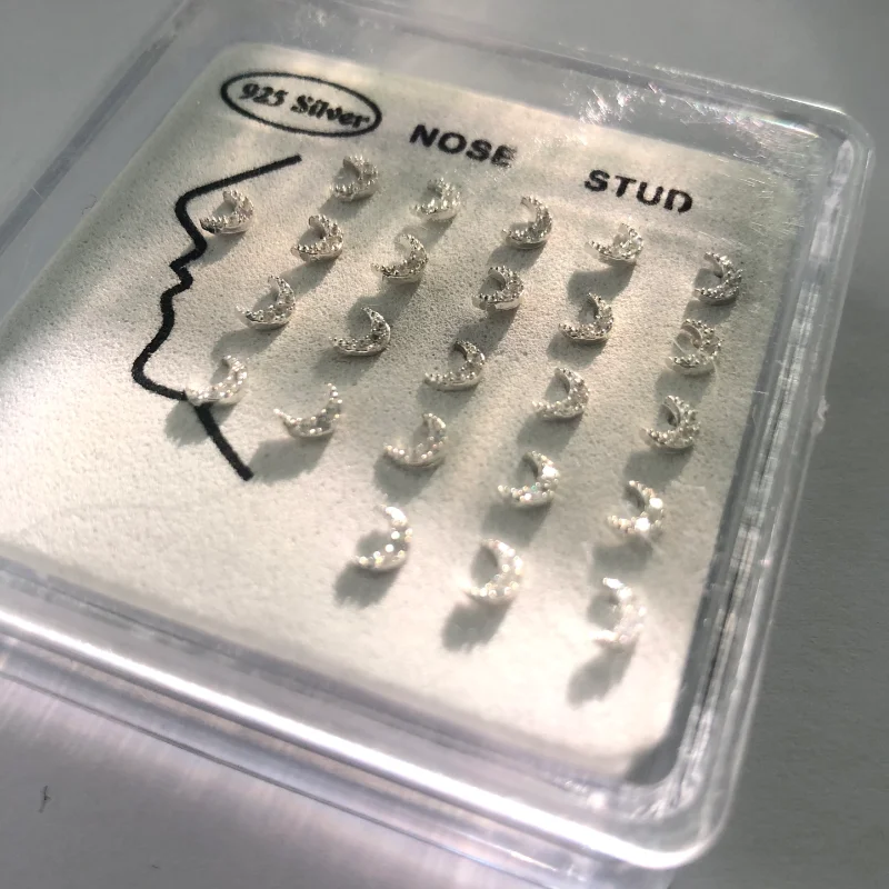 24 шт./компл. пирсинг носа с маленькими лунами и прозрачными фианитами ювелирное