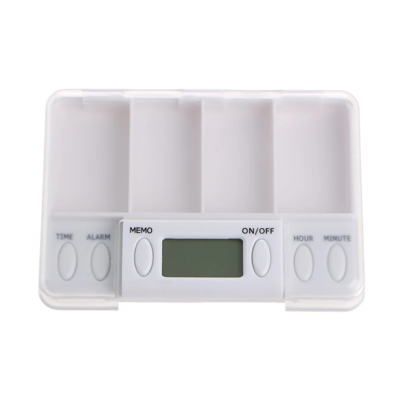 

Pills Reminder Medicine Alarm Timer Electronic Box Case Organizer 4 Grids