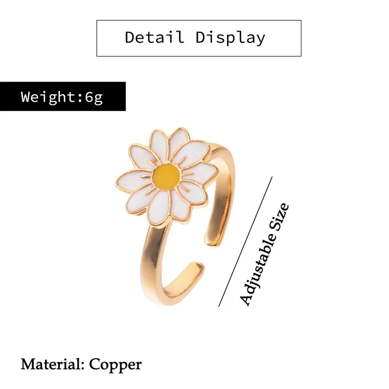 Вращающееся кольцо с ромашками для беспокойства свободно вращающиеся