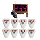 Беспроводная система вызова, 1 хост, светодиодный экран, цифровой дисплей, приемник + 8 кнопок, передатчик для ресторана