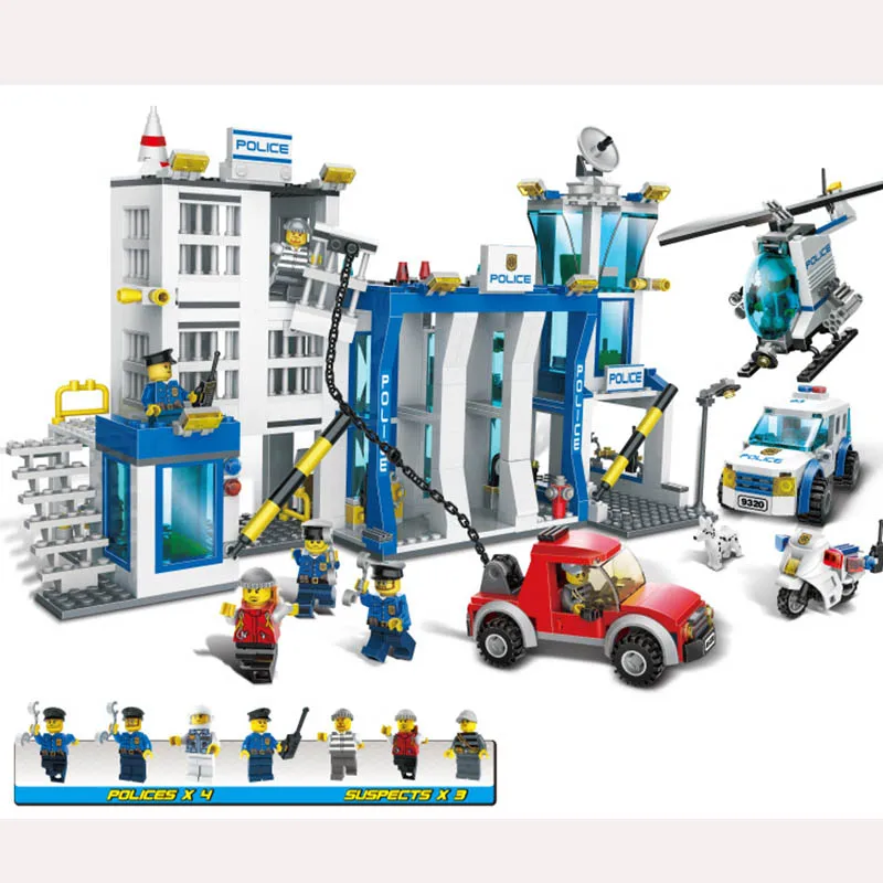 870 шт. набор моделей полицейской службы из серии просветить город 7 Минифигурок
