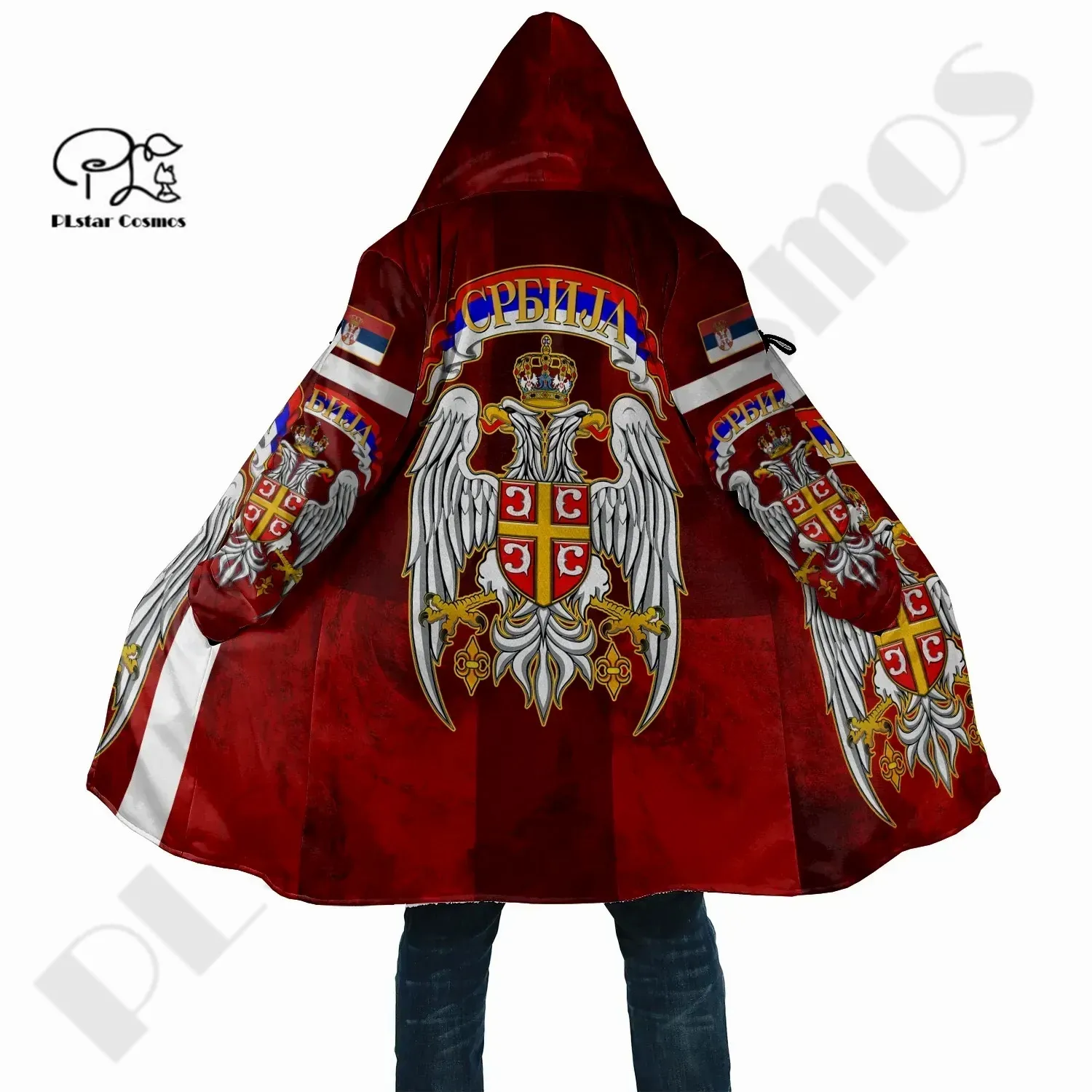 

Плащ PLstar Cosmos с принтом 3 дюйма, флаг сербии, художественное пальто с капюшоном, повседневный унисекс, мужской/женский стиль, высококачествен...